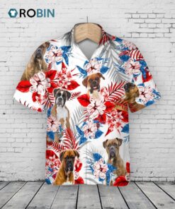 Boxer Hawaiian Shirt, Cool Hawaii Aloha Beach Shirts For Dog Lovers, Dog In Hawaiian Shirt