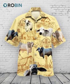 Brahman Cattle Lovers Farm Hawaiian Shirt Brahman Cattle Lovers Farm Hawaiian Shirt