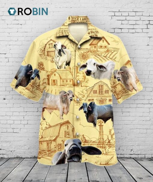 Brahman Cattle Lovers Farm Hawaiian Shirt