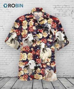 Brahman Cattle Lovers Red Plaid Pattern Hawaiian Shirt Brahman Cattle Lovers Red Plaid Pattern Hawaiian Shirt