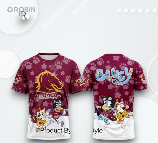 Brisbane Broncos Bluey And Bingo Are Headed Back To The Broncos Game 3D Printed Shirt (Hoodie, Shirt, Sweatshirt)