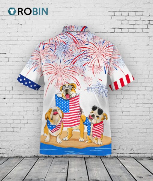 Bulldog Hawaii Aloha Beach Shirts For Summer, Dog Hawaii Shirt For Independence Day Freedom Of Usa, Gift To Dog Lovers