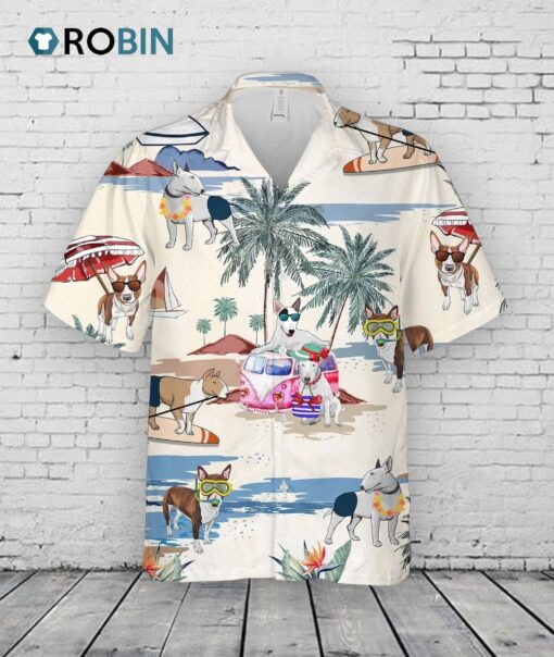 Bulldog, Boston Terrier Summer Beach Hawaiian Shirt, Dog Breed 3D Print On Hawaiian Aloha Shirt For Men And Woman