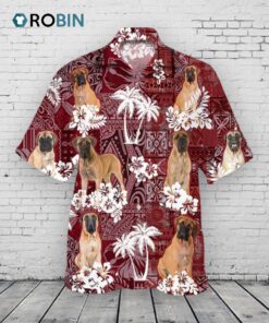 Bullmastiff Hawaiian Shirt, Summer Cute Hawaii Shirt Tribal Pattern
