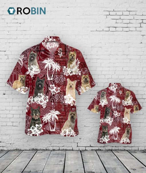 Cairn Terrier Hawaiian Shirt, Cool Dog Hawaiian Shirt Short Sleeve