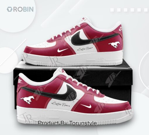 Calgary Stampeders 2025 Logo Custom Name AF1 Sneakers