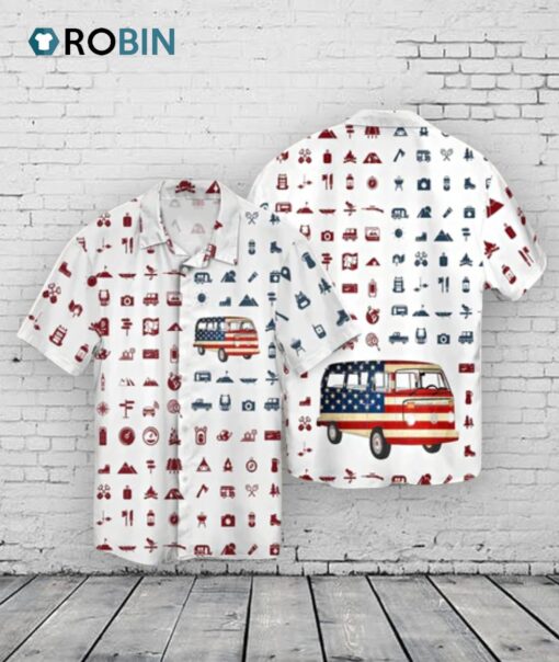 Camping Hawaiian Shirt, 3D All Over Printed Aloha Beach Shirt Short Sleeve For Camping, American Camp Hawaii Shirt