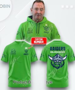 Canberra Raiders Up The Milk Green 2025 Custom Name 3D Printed Shirt (Hoodie, Shirt, Sweatshirt)