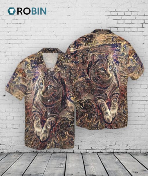 Cat Full Printed 3D Unisex Hawaiian Shirt, For Cat Lovers