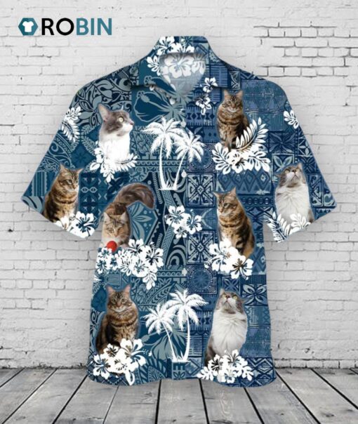 Cat Hawaiian Shirt For Summer Day, 3D Full Print Hawaii Cat Shirts, Cat Aloha Beach Shirt, Gift For Cat Lover