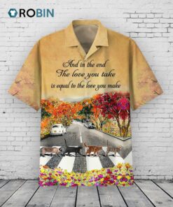 Cats Abbey Roads 3D Hawaiian Shirt, Cat Hawaiian Shirts, Aloha Hawaii Beach Shirts For Cat Lover