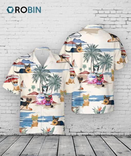 Chihuahua Longhair Summer Beach Hawaiian Shirt, Short Sleeve Dog Aloha Beach Shirt For Men And Woman