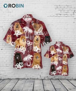 Chow Chow Hawaiian Shirt, Best Hawaii Shirt With Dog Red Tribal Pattern
