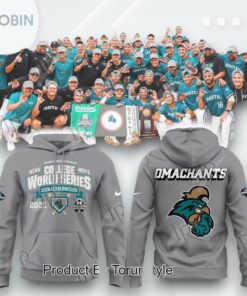 Cocharles Schwab Field NCAA Men’s College World Series 2025 Omahallege Coastal Carolina Chanticleers Grey Hoodie