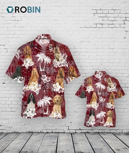 Cocker Spaniel Hawaiian Shirt, Red Hawaiian Shirt For Dog Lovers