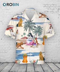 Cocker Spaniel Summer Beach Hawaiian Shirt, Short Sleeve Dog Aloha Beach Shirt For Men And Woman