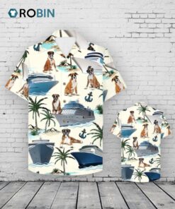 Cruising Boxer Hawaiian Shirt   Gift For Cruise Trips   Boxer And Cruise Pattern Trna, Hawaii Shirt For Dog Lover