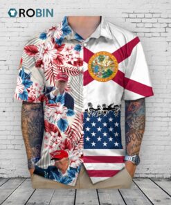 Custom Face Trump With State Flag Hawaiian Shirt   Independence Day Hawaii Shirt Custom Face Trump With State Flag Hawaiian Shirt   Independence Day Hawaii Shirt
