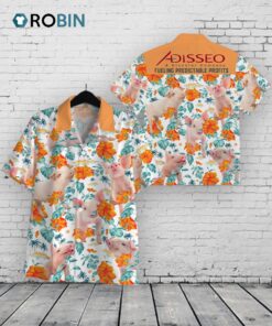 Custom Funny Pig Hibiscus Flowers All 3D Printed Hawaiian Shirt   Best Hawaiian Shirt for Team