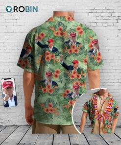Custom Trump Photo With Floral Pattern Hawaii Shirt   Funny Custom Photo Trump Custom Trump Photo With Floral Pattern Hawaii Shirt   Funny Custom Photo Trump