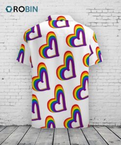 Cute Lgbt Rainbow Flag Hearts Pattern Gay Pride Hawaiian Vintage Shirt Mens Button Down Tropical Hawaii Beach Shirts Cute Lgbt Rainbow Flag Hearts Pattern Gay Pride Hawaiian Vintage Shirt Mens Button Down Tropical Hawaii Beach Shirts