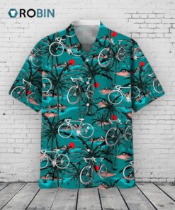 Cycling Vintage Hawaiian Shirt, Cycling Hawaii Aloha Beach Shirts, Full Print Sport Aloha Hawaiian Shirts