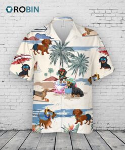 Dachshund Summer Beach Hawaiian Shirt, Short Sleeve Dog Full Print Aloha Beach Shirt For Men And Woman Dachshund Summer Beach Hawaiian Shirt, Short Sleeve Dog Full Print Aloha Beach Shirt For Men And Woman