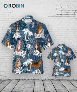 Dog Unisex Hawaiian Shirt, American Pit Bull Terrier Hawaiian Shirt, Gift For Dog Lovers