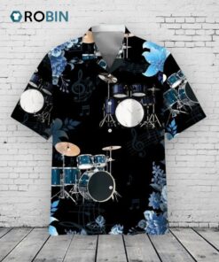 Drum Nature Beach Hawaiian Beach Shirts, Drummer Gifts, Aloha Hawaiian Shirt For Musican, Drum Hawaiian Shirt