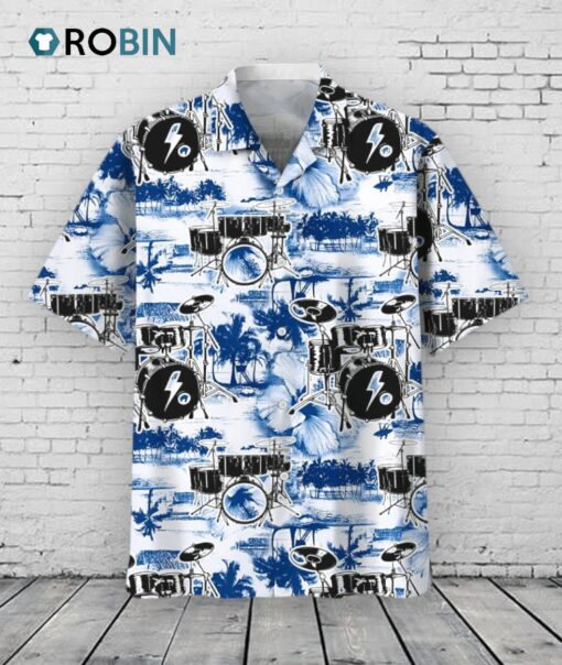 Drums Tropical Hawaiian Shirt, Aloha Beach Shirts For Drummer, Cool Hawaiian Shirt For Drum Lovers