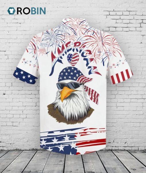 Eagle American Hawaiian Shirt For Dad, Husband Independence’S Day Hawaii Gifts, Best Gift 4th Of July For Him