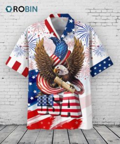 Eagle Usa Independence Day Aloha Unisex Hawaiian Shirt, Best 4th Of July 3D Hawaii Shirt