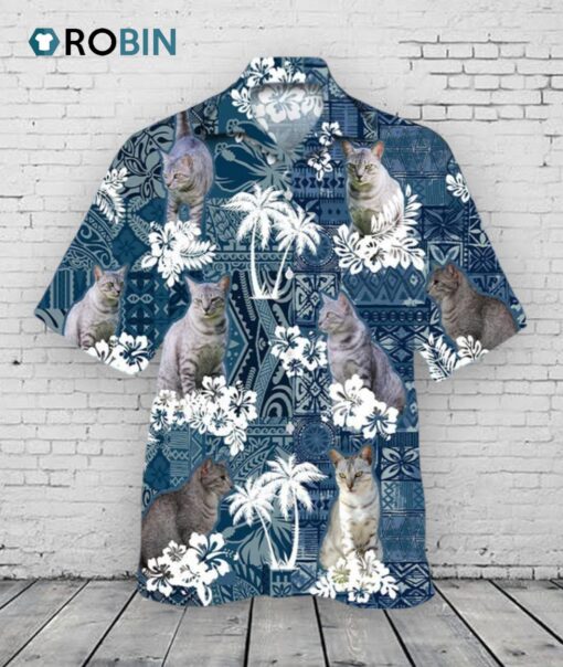 Egyptian Mau Hawaiian Shirt, 3D Full Print Cat Hawaiian Beach Shirts, Summer Hawaiian Shirt For Cat Lovers
