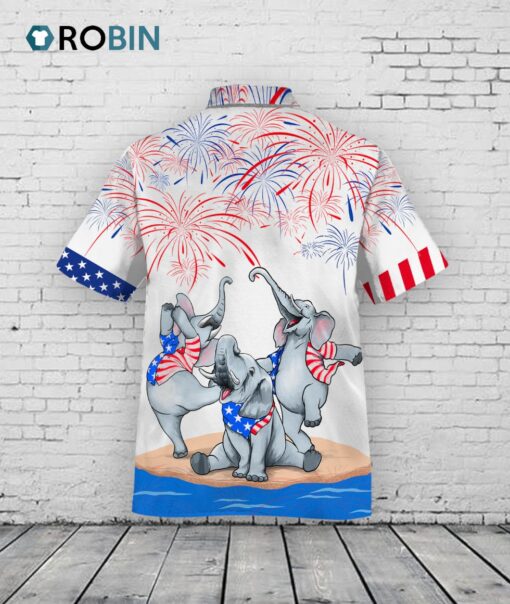 Elephant Hawaiian Shirt Independence Day, Is Comming, Cute Elephant Hawaii Beach Shirts For Summer, Elephant Lovers