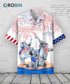 Elephant Hawaiian Shirt Independence Day, Is Comming, Cute Elephant Hawaii Beach Shirts For Summer, Elephant Lovers