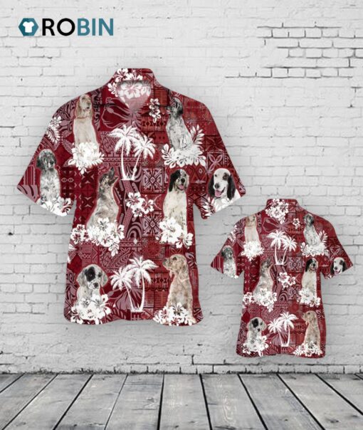 English Setter Hawaiian Shirt, Dog All Over Print Hawaii Shirt Short Sleeve