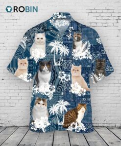 Exotic Shorthair Hawaiian Shirt, Aloha Beach Shirt For Cat Lovers, Cat In Hawaiian Shirt