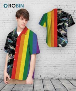 Felacia Lgbt Rainbow Sharks For Lgbtq Community In Daily Life Hawaiian Shirt Felacia Lgbt Rainbow Sharks For Lgbtq Community In Daily Life Hawaiian Shirt