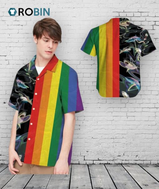 Felacia Lgbt Rainbow Sharks For Lgbtq Community In Daily Life Hawaiian Shirt