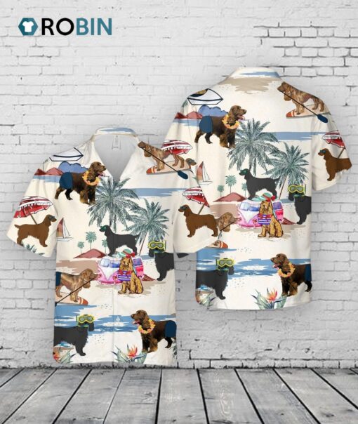 Field Spaniel Summer Beach Hawaiian Shirt, 3D All Over Print Dog In Hawaii Aloha Shirt