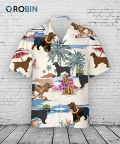 Field Spaniel Summer Beach Hawaiian Shirt, 3D All Over Print Dog In Hawaii Aloha Shirt