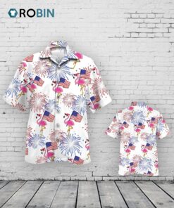 Flamingo Hawaiian Shirt, Independence Day Is Coming Aloha Beach Shirts, American Flag Flamingo Hawaii Shirt