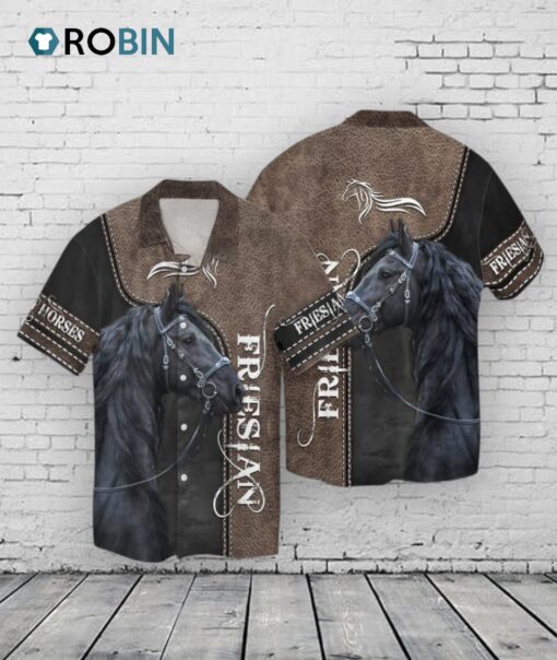 Friesian Horse 3D Full Print 3D Hawaiian Shirt, Horse Hawaii Aloha Beach Shirts
