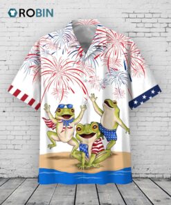 Frogs Hawaiian Shirt Independence Day, Frogs 3D Aloha Beach Shirts, Frogs Hawaii Shirt For 4th Of July