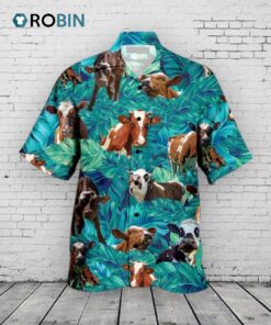 Funny Ayrshire Cow Beach Shirts, Cow Hawaii Shirt