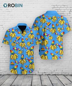 Gay Pride Gift Hawaiian Shirt, Banana Design Hawaiian Shirt