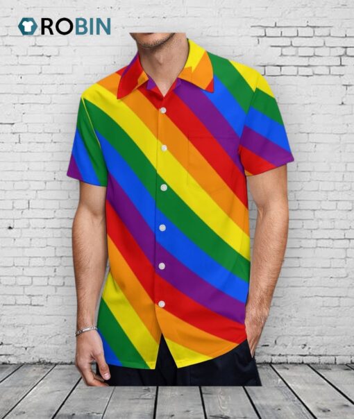 Gay Pride Hawaiian Shirt, Lgbt Rainbow Gay Pride Flag Hawaiian Vintage Hawaii Beach Shirts