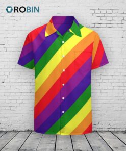 Gay Pride Lgbtq Rainbow Colors Striped Tropical Hawaii Beach Shirts Gay Pride Lgbtq Rainbow Colors Striped Tropical Hawaii Beach Shirts