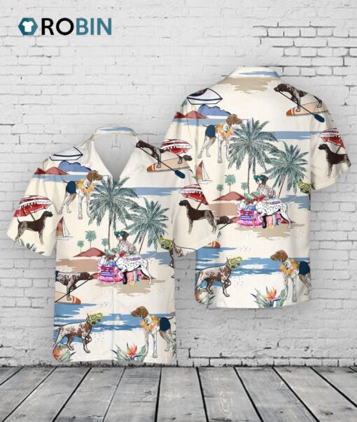 German Shorthaired Pointer Summer Beach Hawaiian Shirt