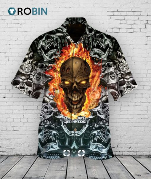 Ghost Rider Full Skulls All Over Printed 3D Hawaiian Shirt Ghost Skull Hawaii Shirts